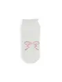 【3足1,485円】キッズ フロントリボンソックス / 16-18cm オフ+ピンク