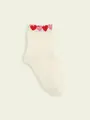 【3足1,386円】キッズ ゴム口たっぷりハートショートソックス オフホワイト