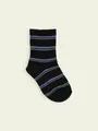 【3足1,386円】キッズ アメリブマルチボーダーショートソックス クロ