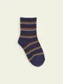 【3足1,386円】キッズ アメリブマルチボーダーショートソックス インディゴブルー