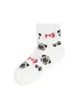 【3足1,485円】キッズ I LOVE PUGショートソックス / 19-21cm オフホワイト