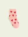 【3足1,386円】キッズ ハート柄ショートソックス  ピンク
