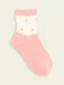 【3足1,386円】キッズ チュール花柄切替ソックス ピンク