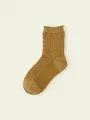 【3足1,386円】キッズ ぽこぽこニット風ソックス カラシ