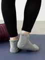 【快脚Labo】フィットネス刺繍アーチゴムスニーカー丈ソックス グレー