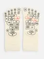 【WEB限定】ツボ押しプリント五本指ソックス(22.0～24.0cm) オフホワイト