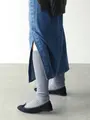 【温脚Labo】リブロングソックス モクグレー