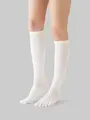 【美脚Labo】綿五本指着圧ハイソックス オフホワイト