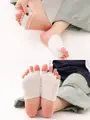 【整脚Labo】ツボ押し指切り五本指ハーフソックス オフホワイト