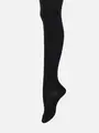 【温脚Labo】光電子×ウール 2×2リブタイツ クロ