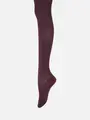 【温脚Labo】光電子×ウール 2×2リブタイツ ダークプラム