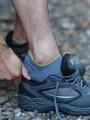 【Tabio MEN】 ドライカノコスニーカー丈ソックス グレー+キミドリ