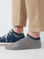【Tabio MEN】定番/サポート入り2枚重ねスニーカー丈ソックス(25.0～27.0cm) Mグレー+シャドウブルー