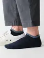 【Tabio MEN】定番/サポート入り2枚重ねスニーカー丈ソックス(25.0～27.0cm) コン+デニム