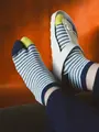 【Tabio MEN】足袋ボーダースニーカー丈ソックス イエロー