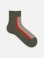 【Tabio MEN】綿麻バイカラーショートソックス カーキ