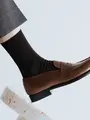 【Tabio MEN】コットン無地ショートソックス コクタン