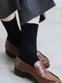 【Tabio MEN】コットン無地ショートソックス ブラックネイビー