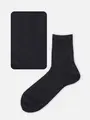 【Tabio MEN】コットン無地ショートソックス ネイビー