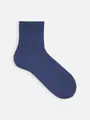 【Tabio MEN】4×2リブショートソックス インクブルー