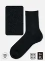 【Tabio MEN】和紙梨地ショート丈ソックス クロ