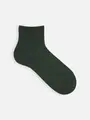 【Tabio MEN】ベーシックリブベタショートソックス ダークグリーン