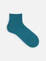 【Tabio MEN】ベーシックリブベタショートソックス ブルーグリーン