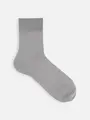 【Tabio MEN】和紙梨地ショート丈ソックス(27.0～29.0cm) シルバーグレー