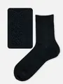 【Tabio MEN】和紙梨地ショート丈ソックス(27.0～29.0cm) クロ