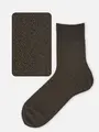 【Tabio MEN】和紙梨地ショート丈ソックス(27.0～29.0cm) チャコールモク