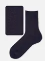 【Tabio MEN】和紙梨地ショート丈ソックス(27.0～29.0cm) ネイビー