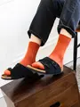 【Tabio MEN】ベーシック太リブショートソックス アプリコット