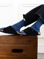 【Tabio MEN】ベーシック太リブショートソックス プルシャンブルー