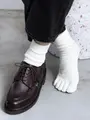 【Tabio MEN】ゴムゆる五本指ショートソックス アイボリー