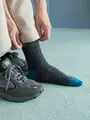 【Tabio MEN】 WOOLネップ2面切替ショートソックス チャコール+アイスブルー