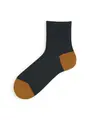 【Tabio MEN】 WOOLネップ２面切替ショートソックス ネイビー＋コパー