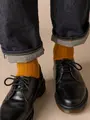 【Tabio MEN】WOOL太リブショート丈ソックス マリーゴールド