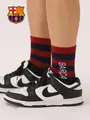 FC Barcelona ボーダーソックス ワイン×コン