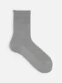 【Tabio MEN】ワッフルゴム長ショート丈ソックス グレー