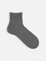 【Tabio MEN】バルキー綿混ショート丈ソックス チャコールグレー