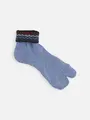 【Tabio MEN】折返し波柄パイル足袋ショートソックス(27.0~29.0cm) インディゴモク+ネイビー