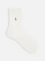 【MEN】RL ケーブル柄ショートクルー丈ソックス オフホワイト