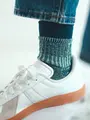 【Tabio MEN】ヴィンテージライクリブショート丈ソックス ターコイズフェード