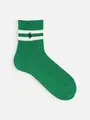 【MEN】POLO ポニー刺繍２本ラインショート丈ソックス グリーン