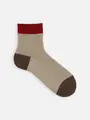 【Tabio MEN】綿麻切替ワッフルショート丈ソックス ダルベージュ