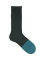 【Tabio MEN】つま先DRY綿麻カノコソックス エメラルドグリーン