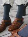【Tabio MEN】定番/綿混2×2リブレギュラーソックス チャコールモク