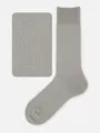 【Tabio MEN】和紙梨地レギュラー丈ソックス シルバーグレー