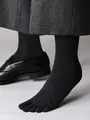 【Tabio MEN】デオセル/ゆったり五本指クルー丈ソックス チャコールグレー