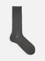 【Tabio MEN】連続シルケット ドットレギュラー丈ソックス Mグレー+グレー